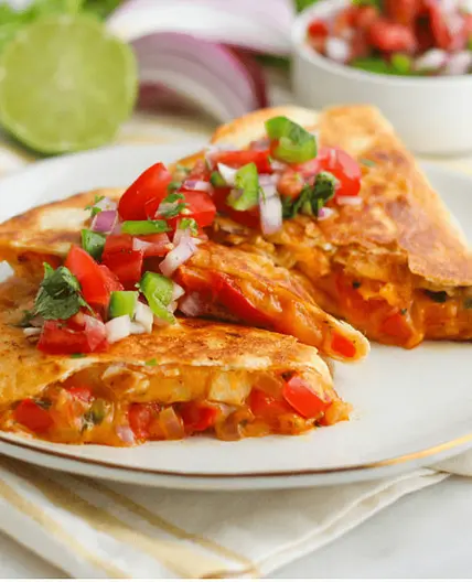 Chicken & Bell Pepper Quesadilla with Pico de Gallo