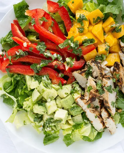 Cilantro Lime Chicken Salad with Mango, Avocado & Bell Pepper