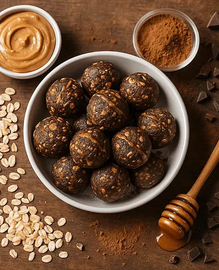 Chocolate peanut-butter oat balls