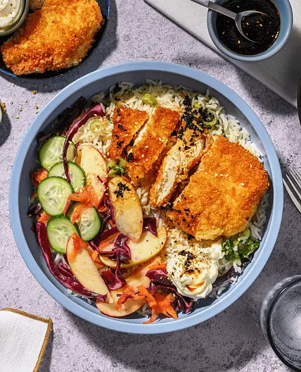 Crispy spicy chicken bowls