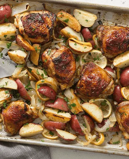 Lemon-garlic oregano chicken and potatoes
