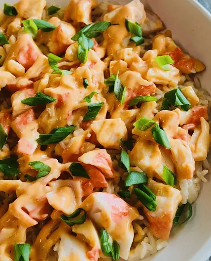 High Protein Crab Rangoon Rice Bowls