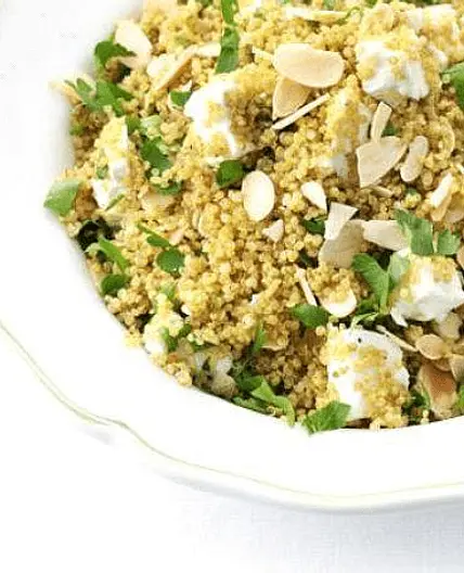 Spiced Quinoa with Almonds & Feta