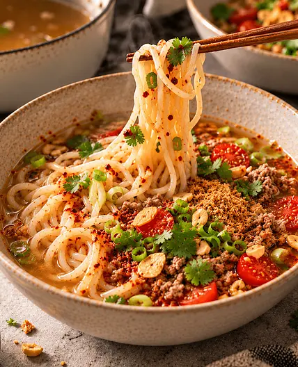 Kuay Teow Tom Yum Moo Saap (Tom Yum-Style Pork Noodle Soup)