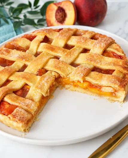 Fresh Peach Pie with Lattice Crust