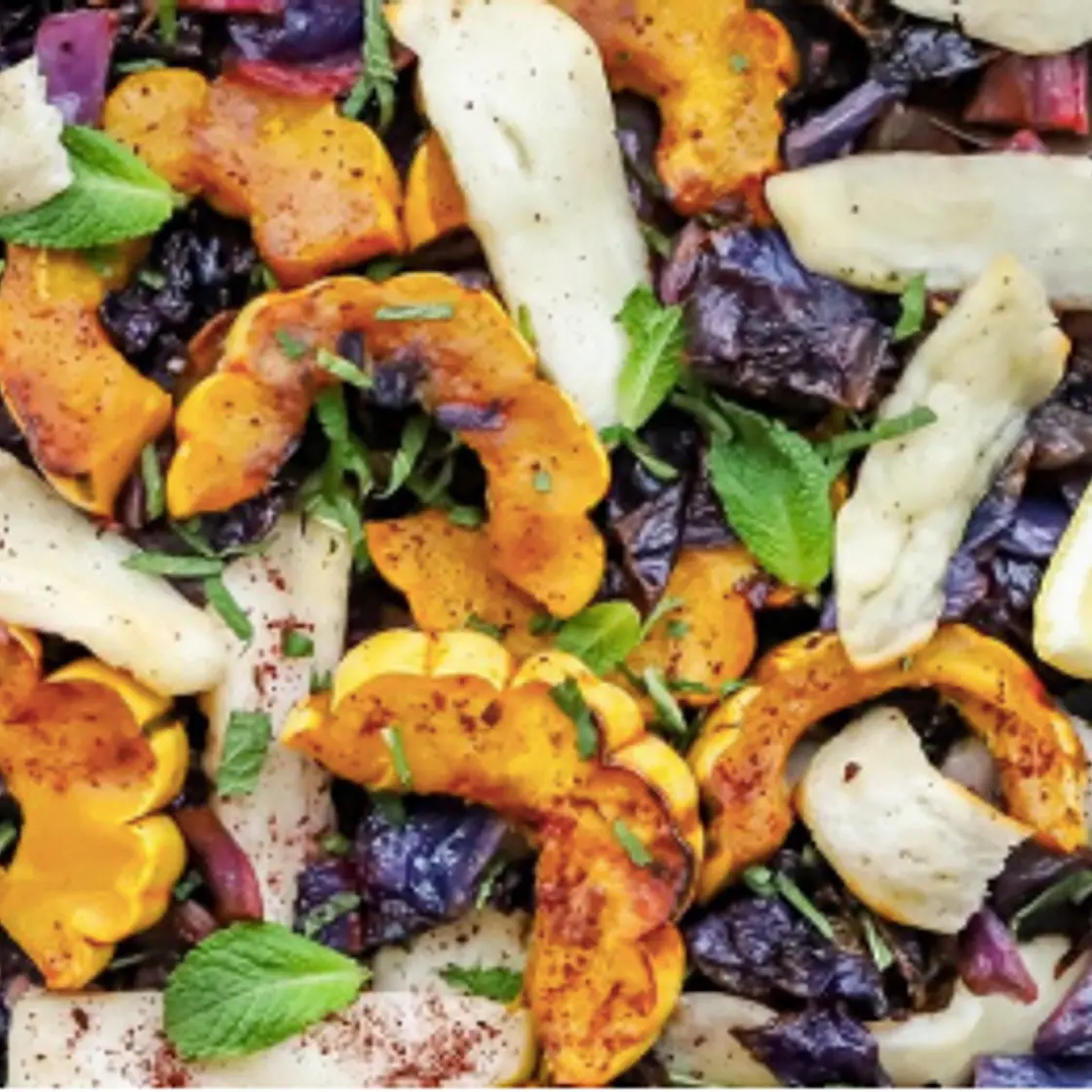 Roasted Winter Salad with Halloumi