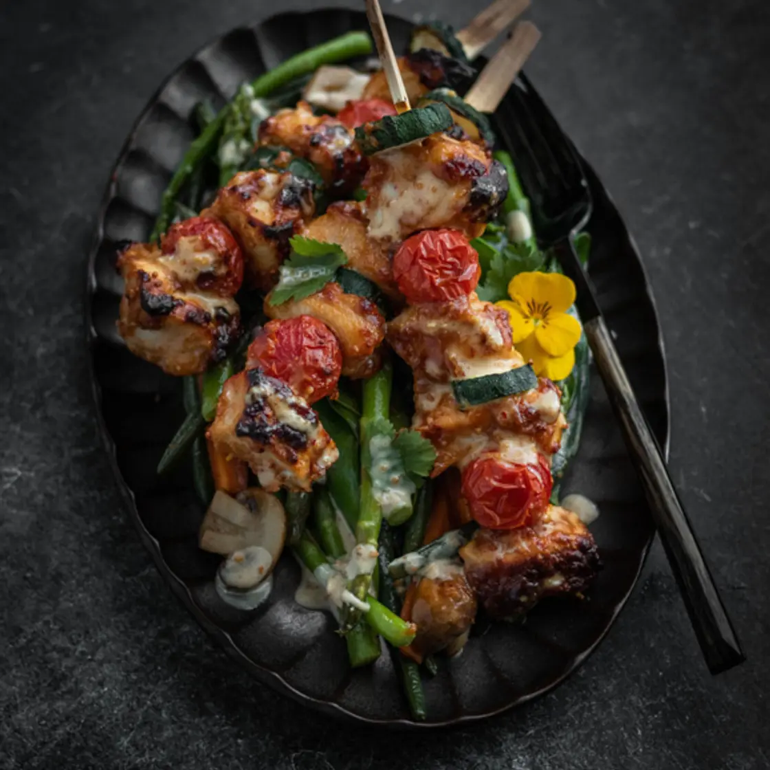 Brochettes de poulet au beurre de cacahuètes - LC