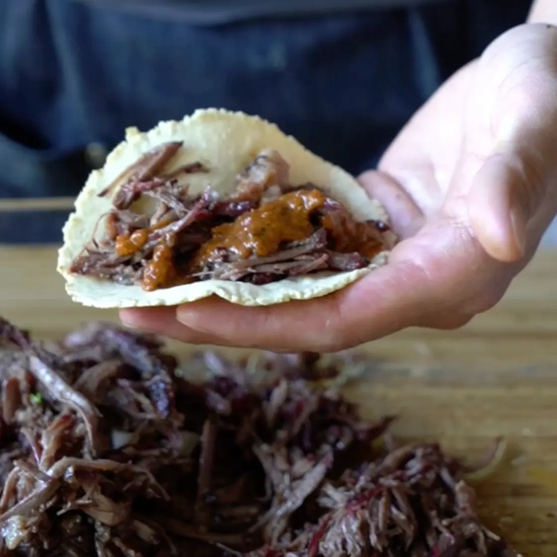 Smoked beef shoulder tacos