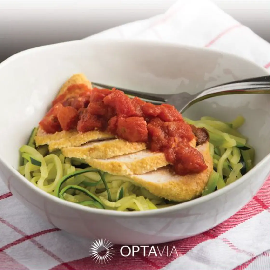 Chicken Parmesan with Zucchini Noodles & Marinara