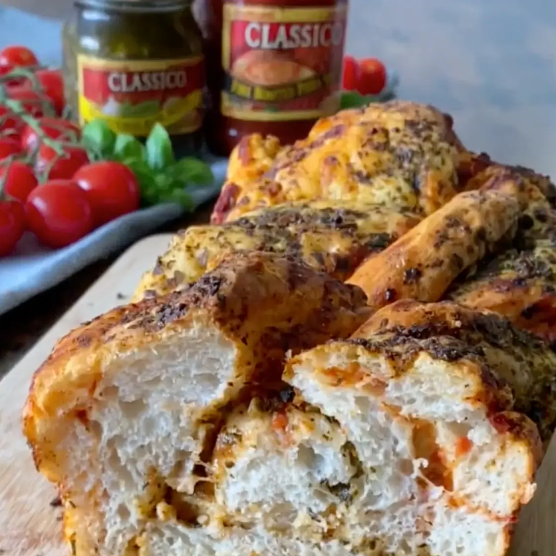 Classico Pesto and Tomato Babka