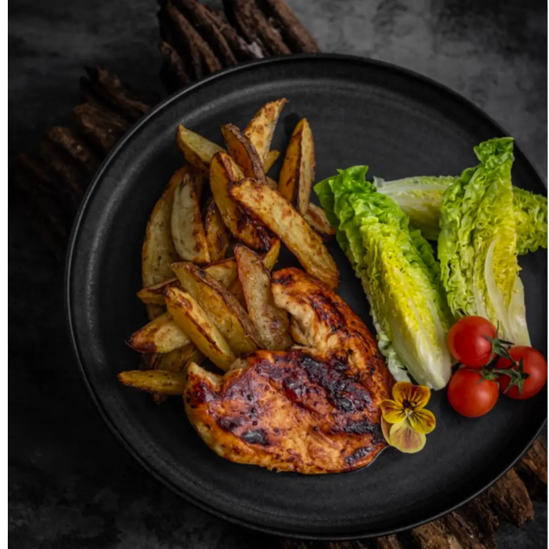 Poulet au miel et aux épices, potatoes maison (2x/semaine)