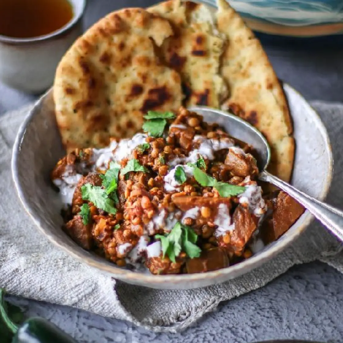 Eggplant and Lentil Curry