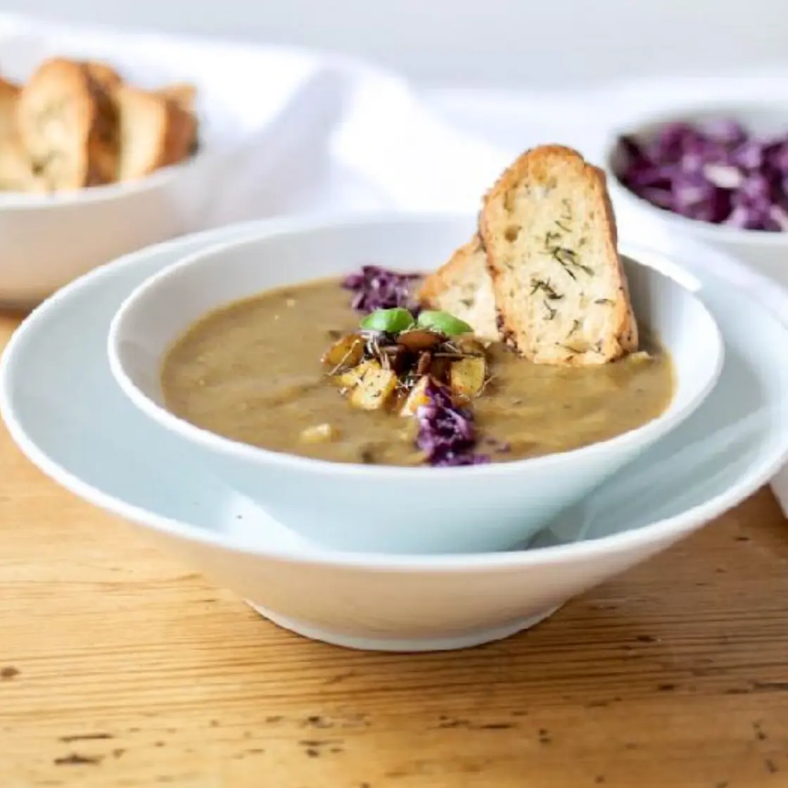 Cream of mushroom and potato soup