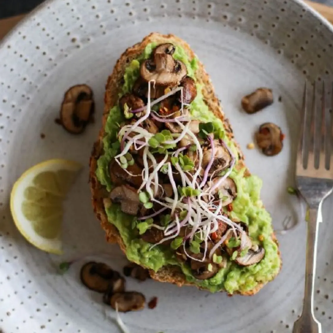 Mushroom avocado toast