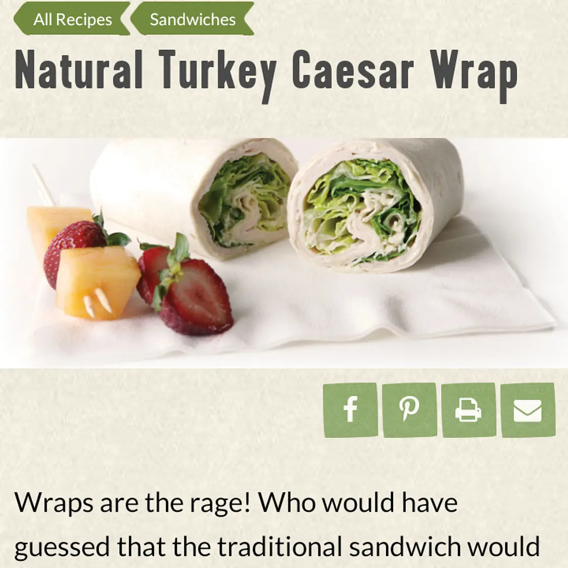 Turkey ceaser wrap