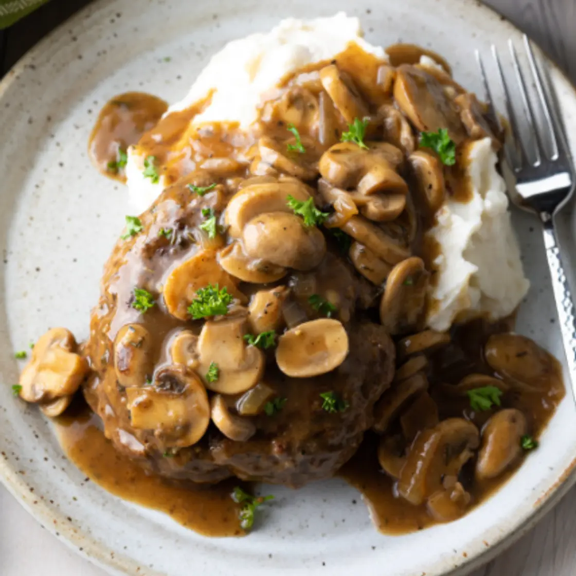 Steak with Mushroom Gravy