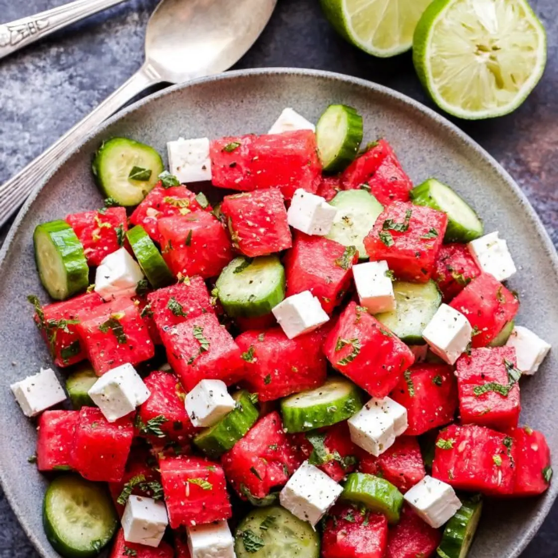 Watermelon and Cucumber Salad