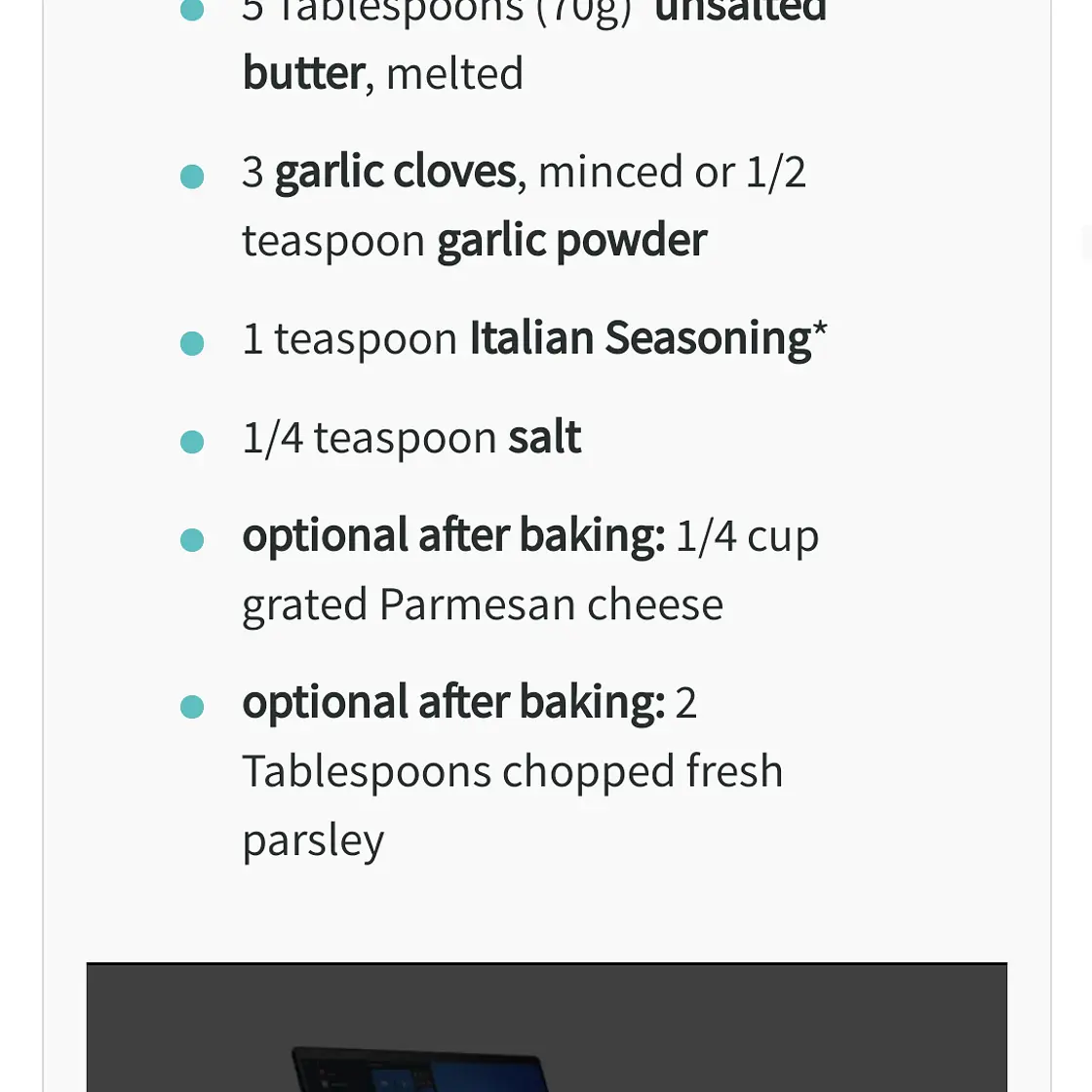 Garlic knot topping