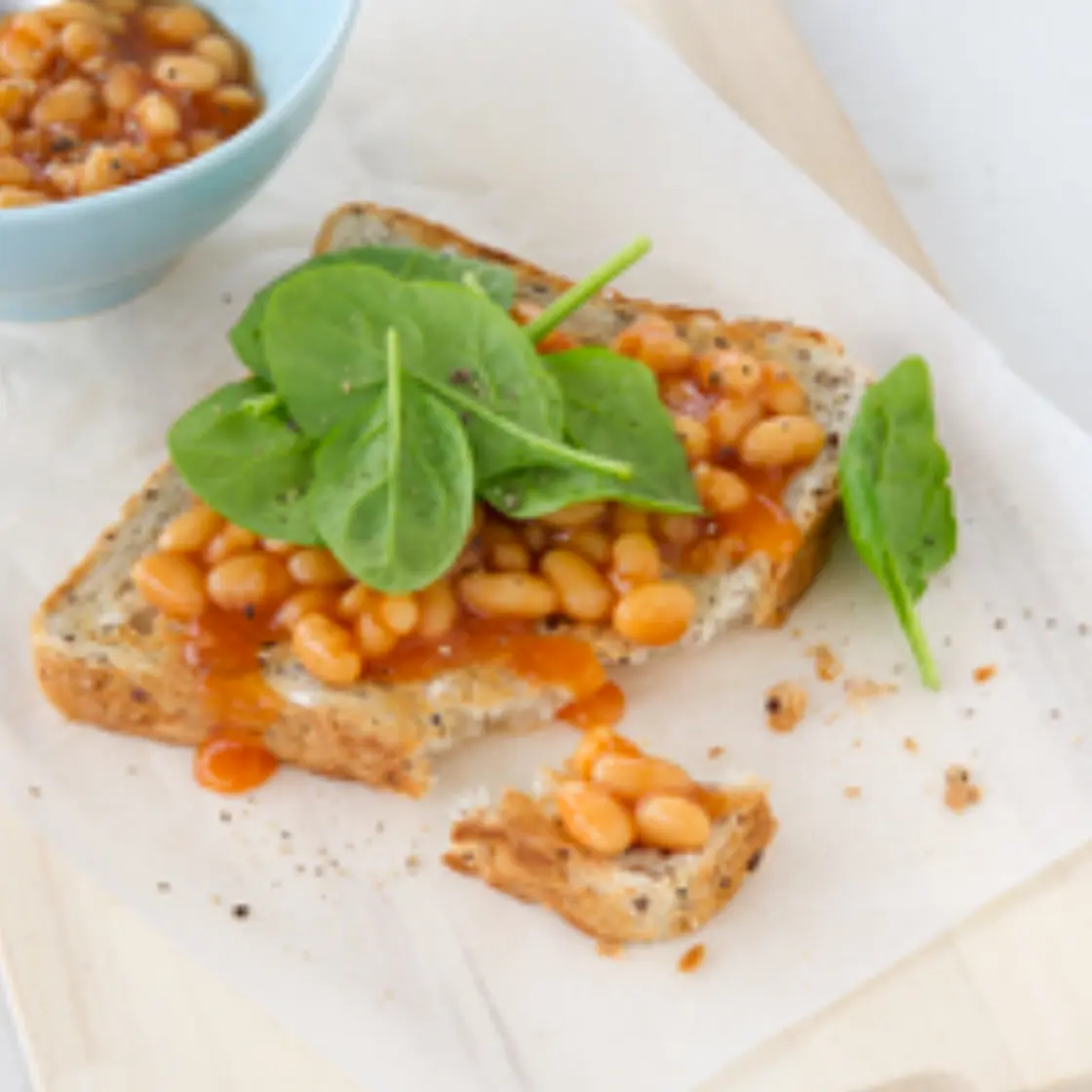 Baked Beans & Spinach on Toast