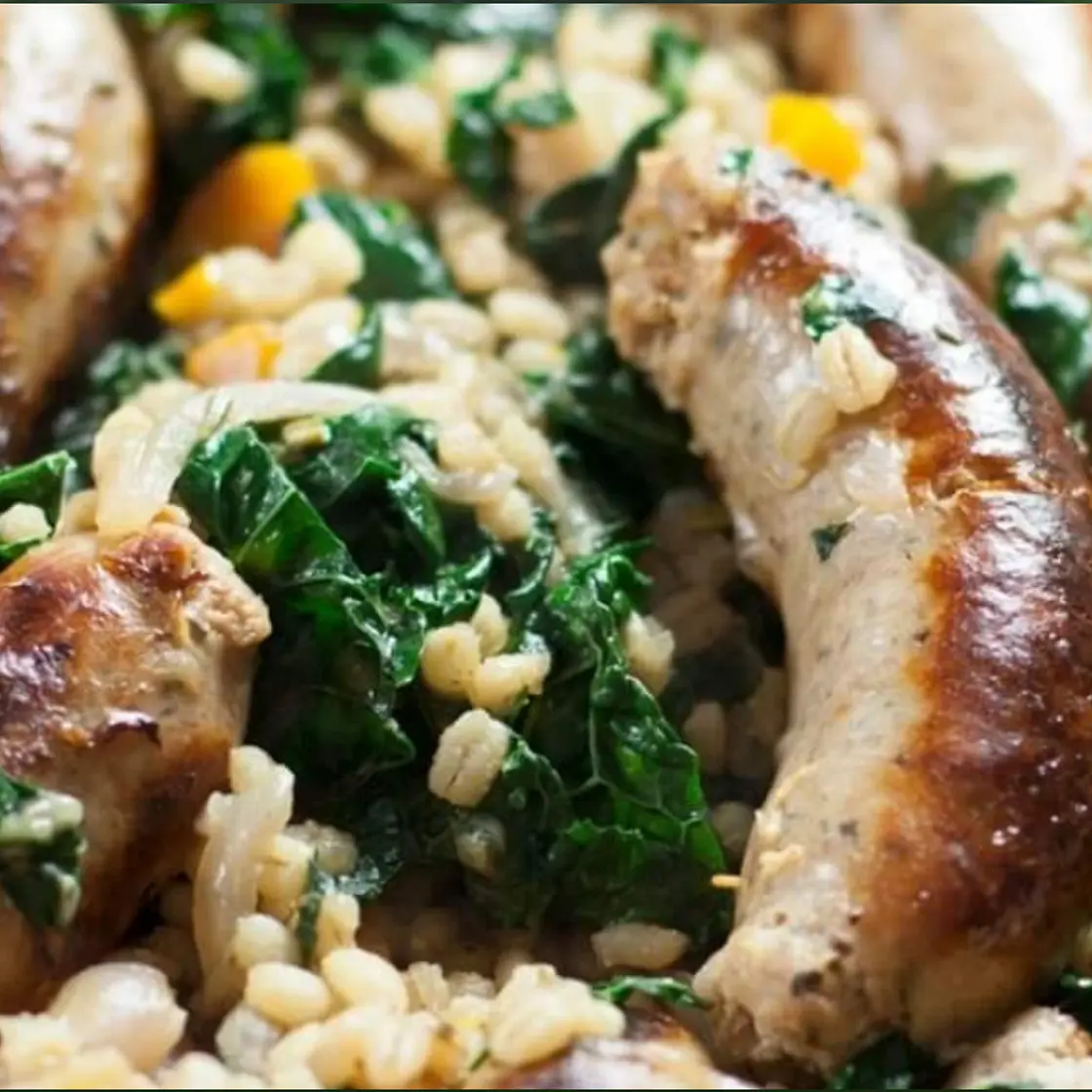 SAUSAGE, KALE AND BARLEY STEW