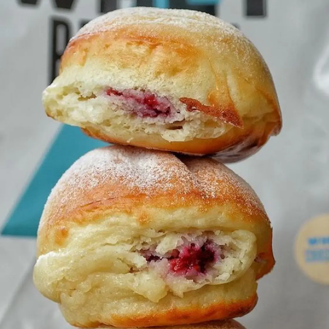 Raspberry Protein Jam Donuts -  counting_zacros