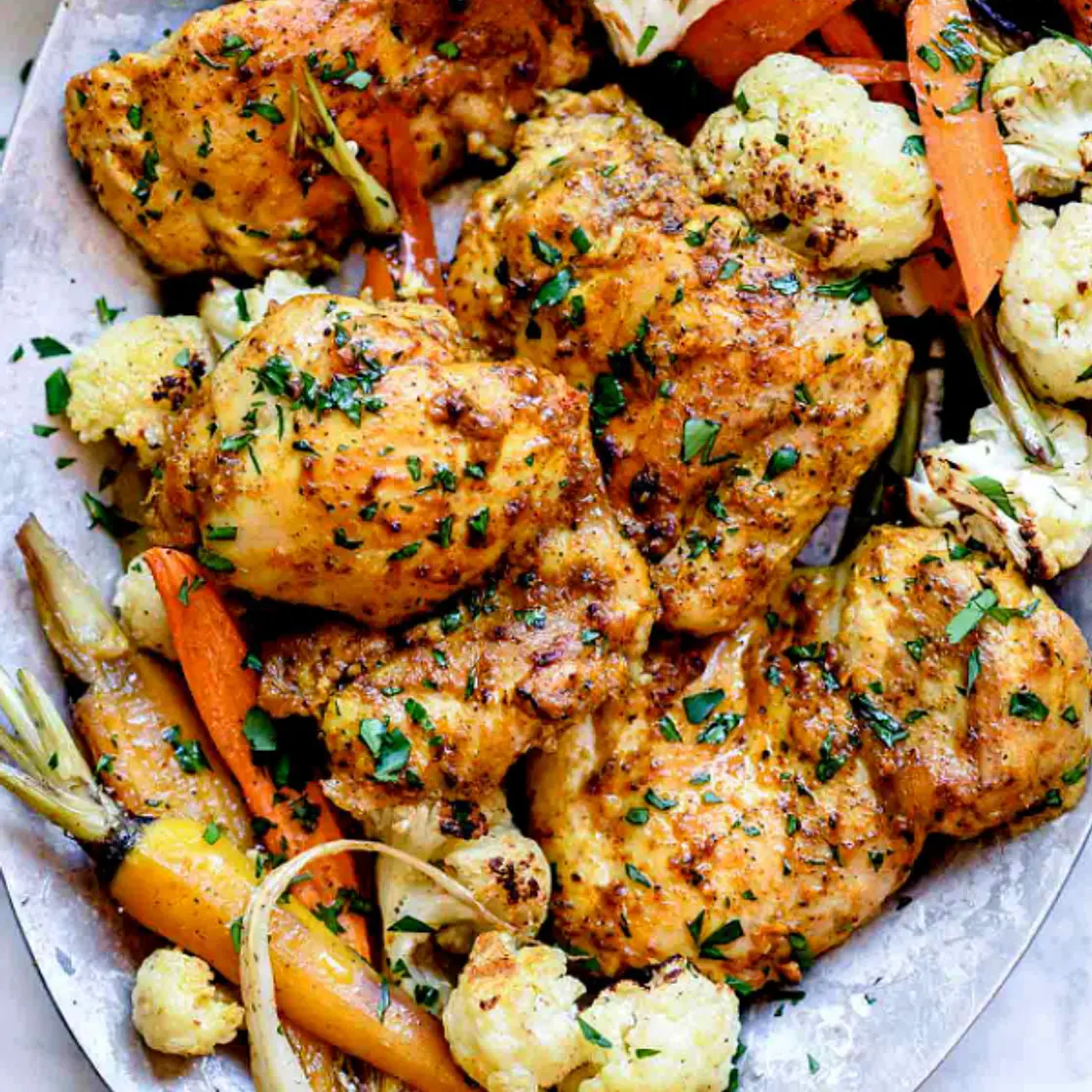 Sheet Pan Chicken Thighs and Veggies