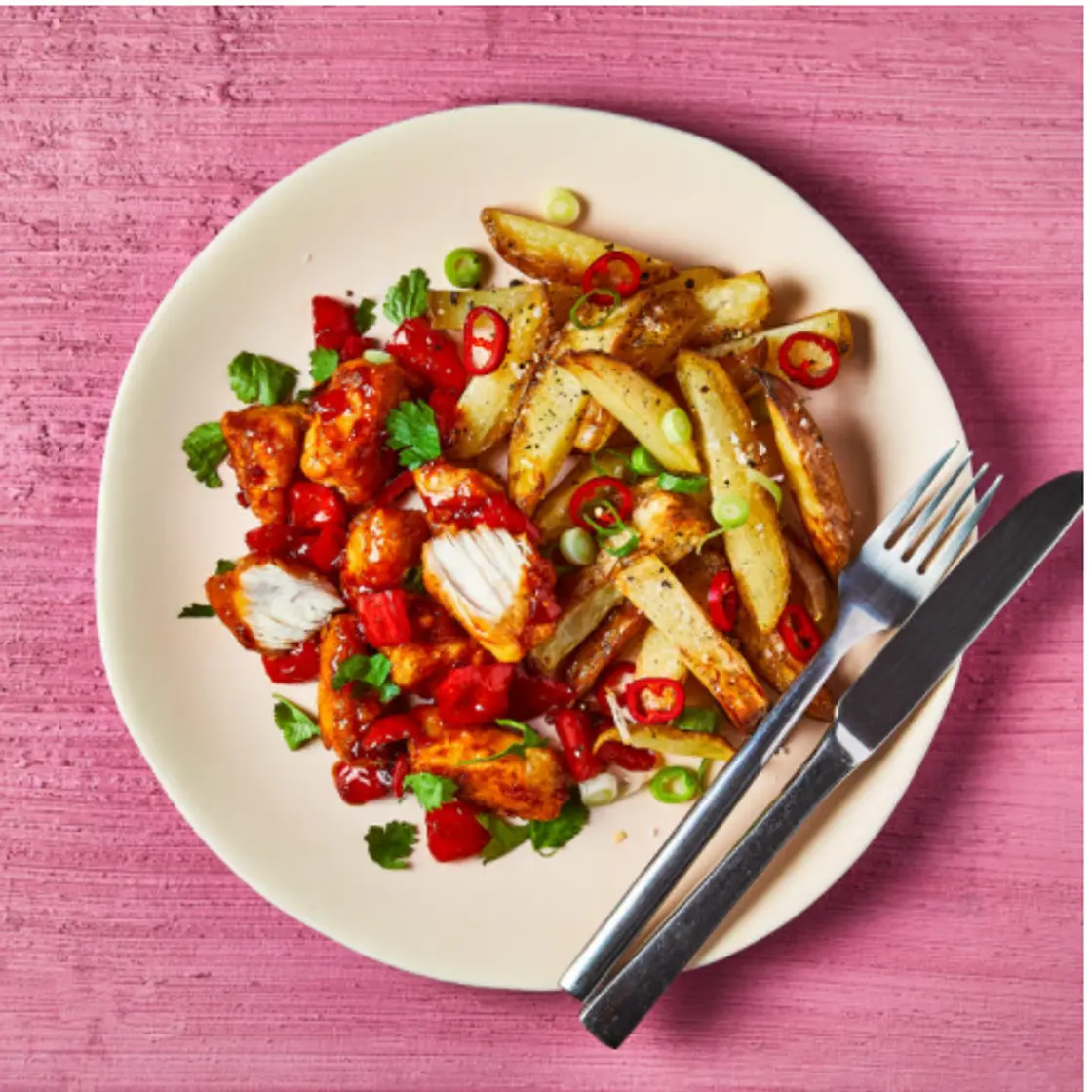 Sticky Chilli Chicken Breast With Salt & Pepper Chips