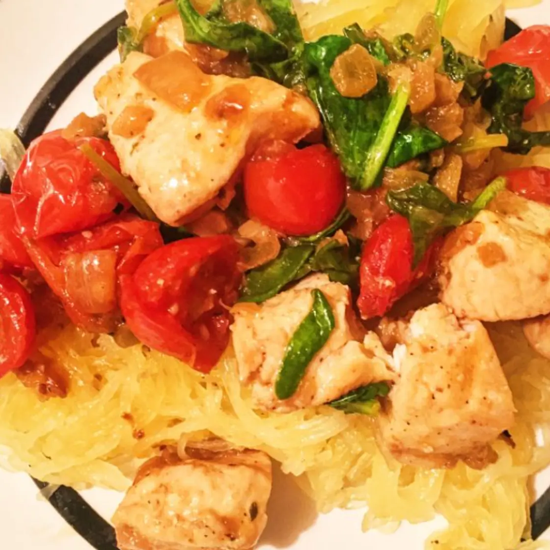 Spaghetti Squash with Lemon Chicken