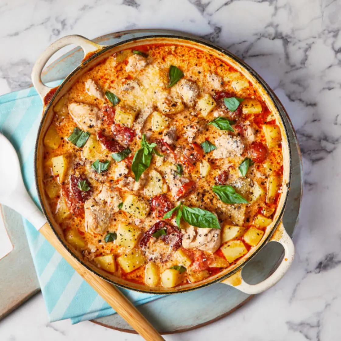 One-Pot Creamy Sun-Dried Tomato & Chicken Stew