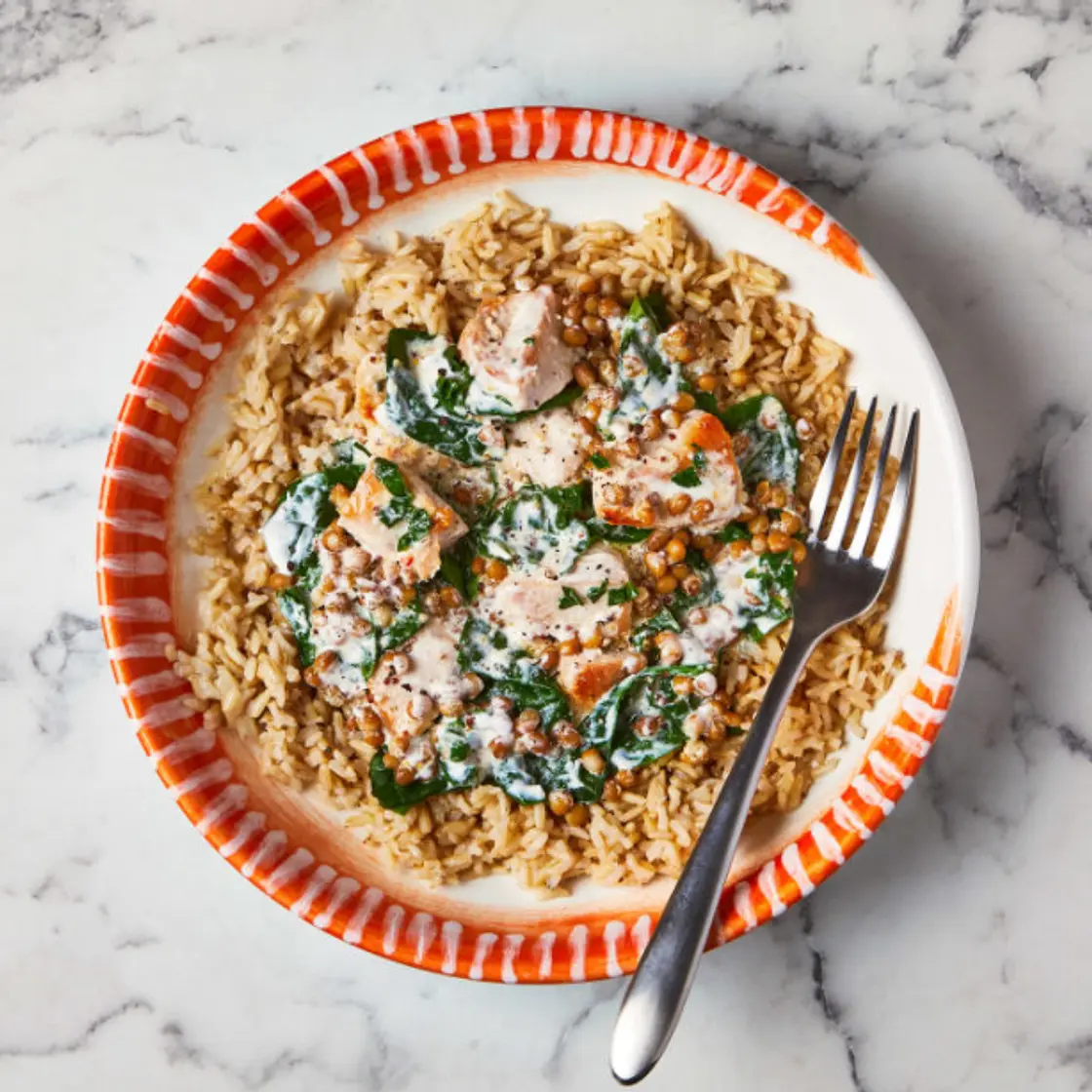 Creamy Basil & Mustard Lentil Chicken