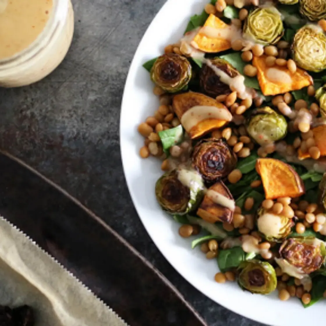 Roasted Sweet Potato & Brussel Sprout Salad