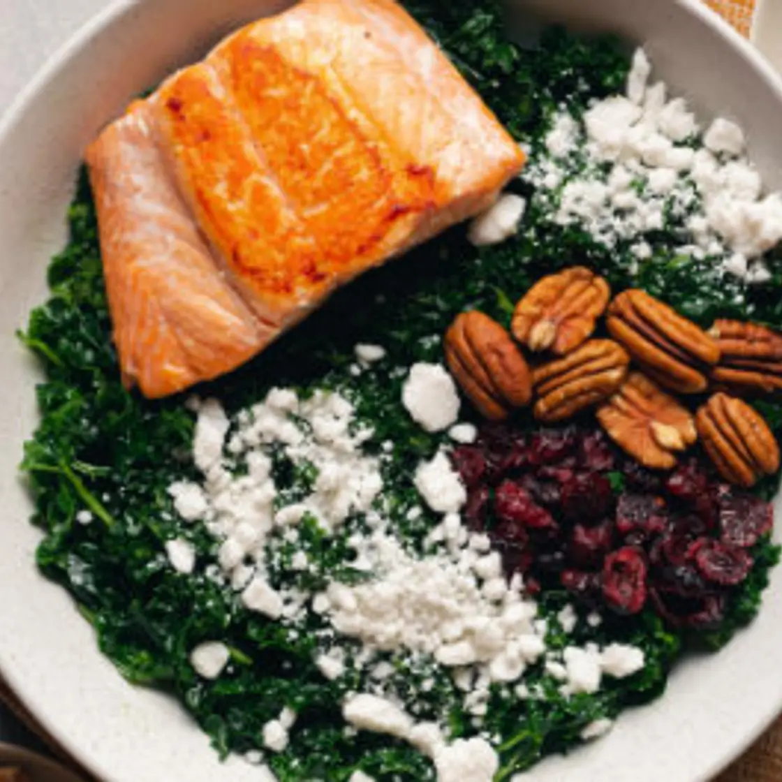Salmon & Cranberry Kale Salad