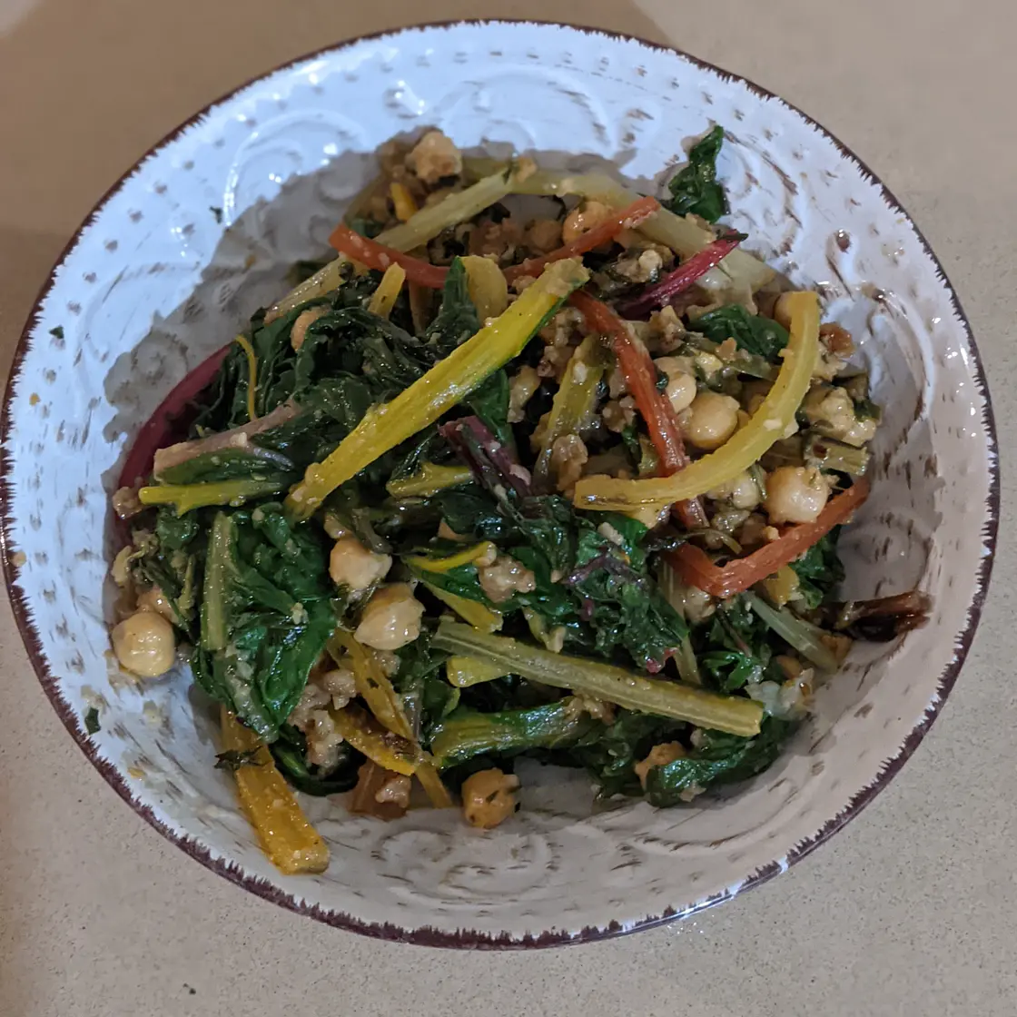 Rainbow chard with chickpeas