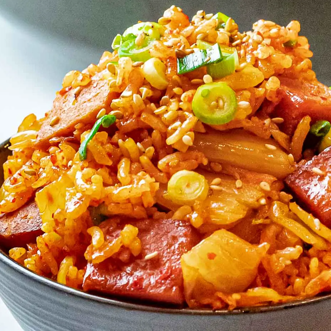 Korean Fried Rice with Kimchi & Bacon