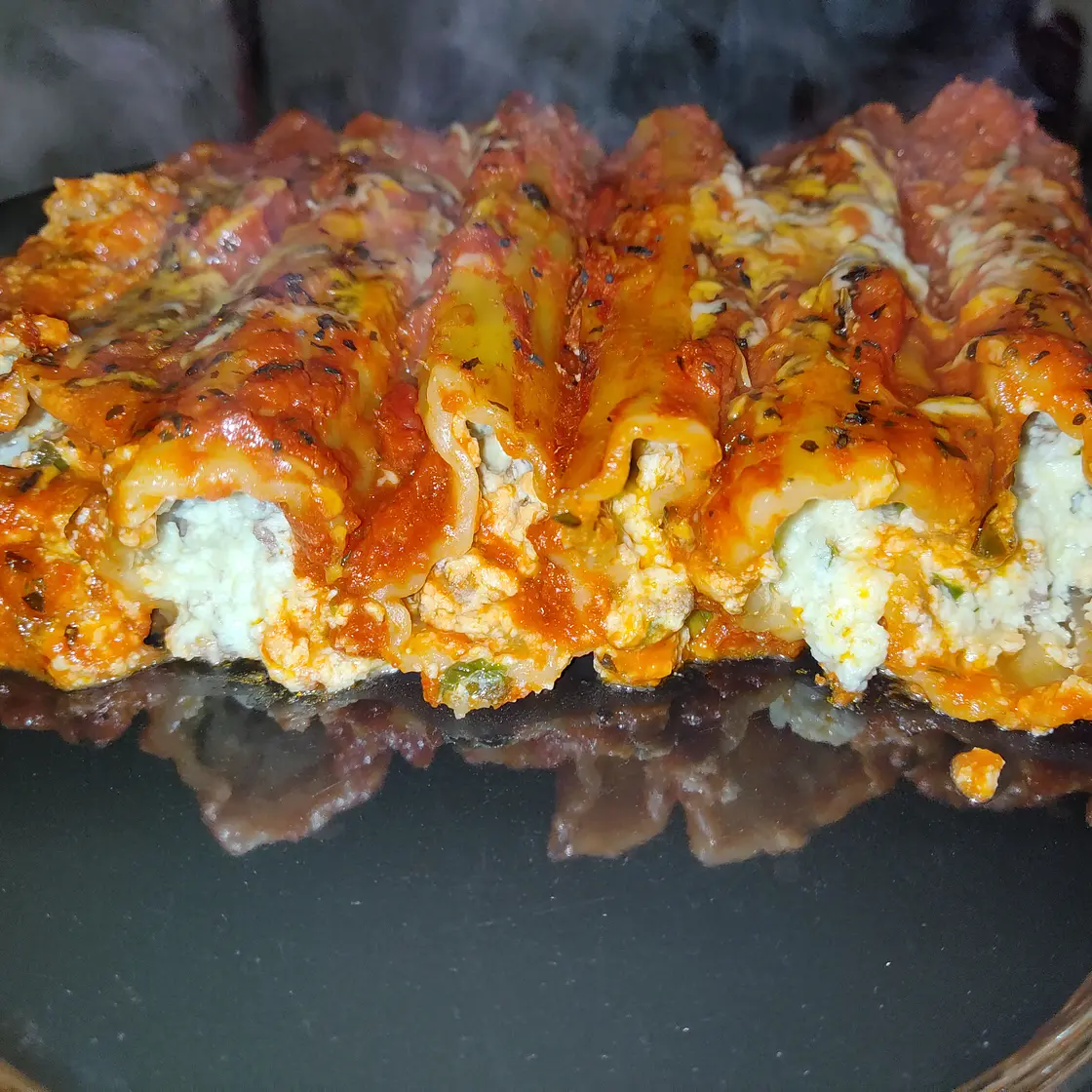 Homemade Spinach Manicotti