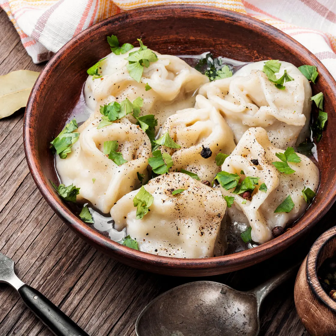 Lentil Dumplings Soup with Bok choy