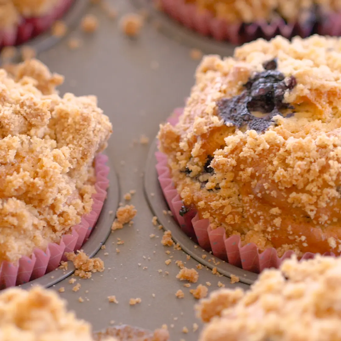 Blueberry Yogurt Muffins with Streusel Topping