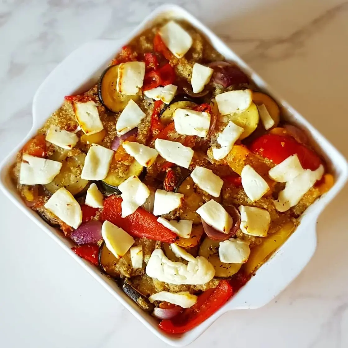 Roasted Vegetable and Halloumi Quinoa