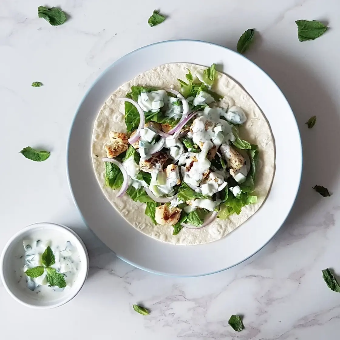 Greek Chicken Souvlaki Wrap