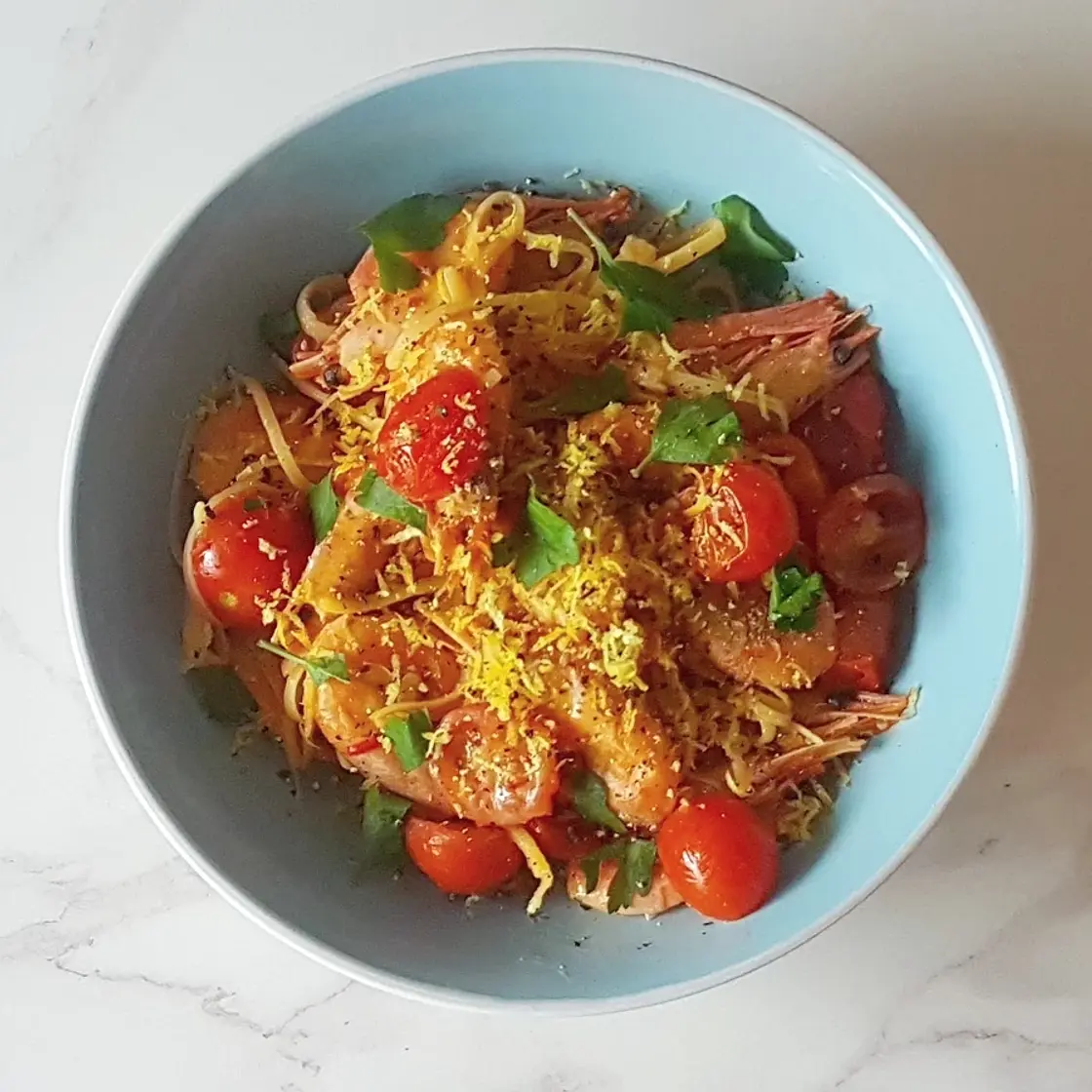 Prawn, Chilli and Tomato Linguine