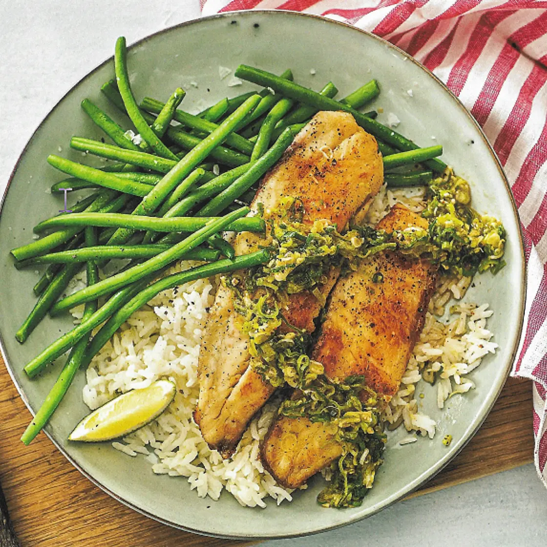 Tilapia with Scallion Sriracha Pesto