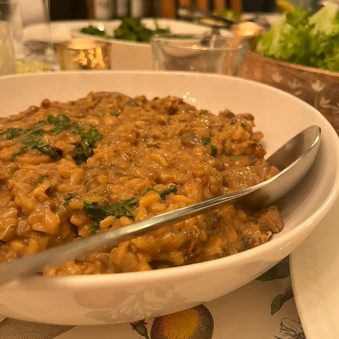 Vegan High Protein Mushroom Lentil Risotto