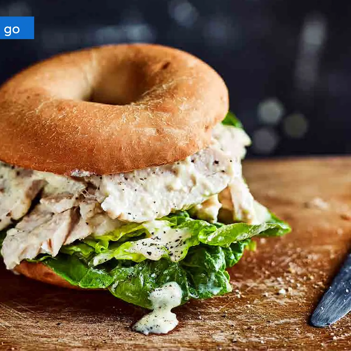 Chicken Caesar bagel