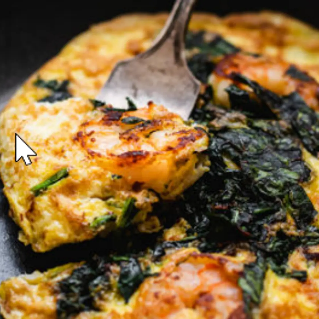 Shrimp Frittata with Salad