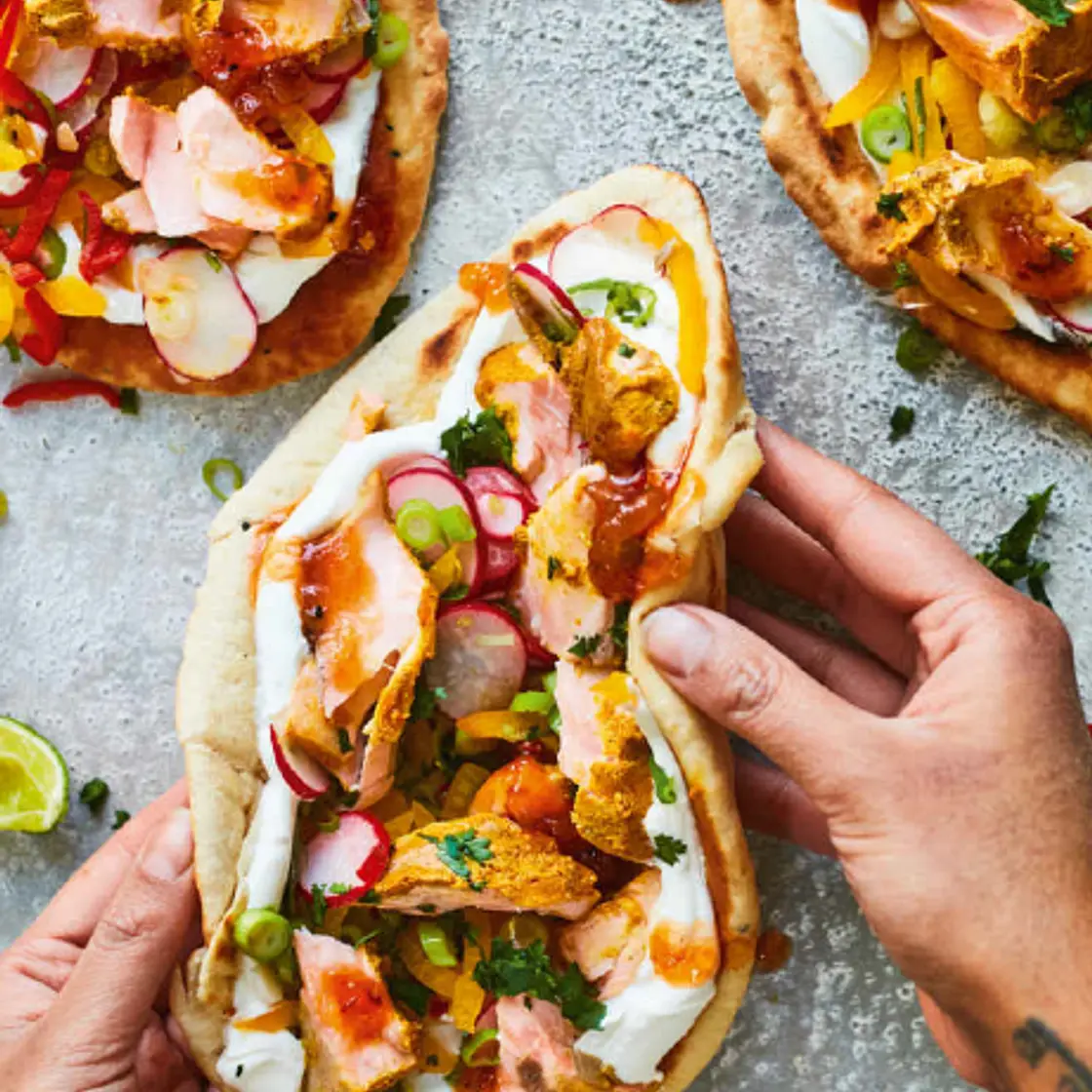 SALMON TIKKA NAAN WRAPS