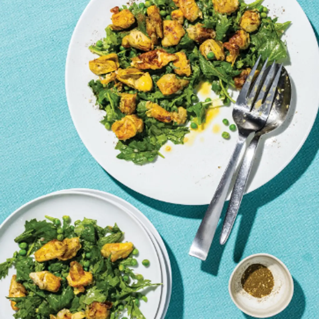 Crispy Artichoke Salad with Lemon Vinaigrette (More...Test Kitchen p. 21)