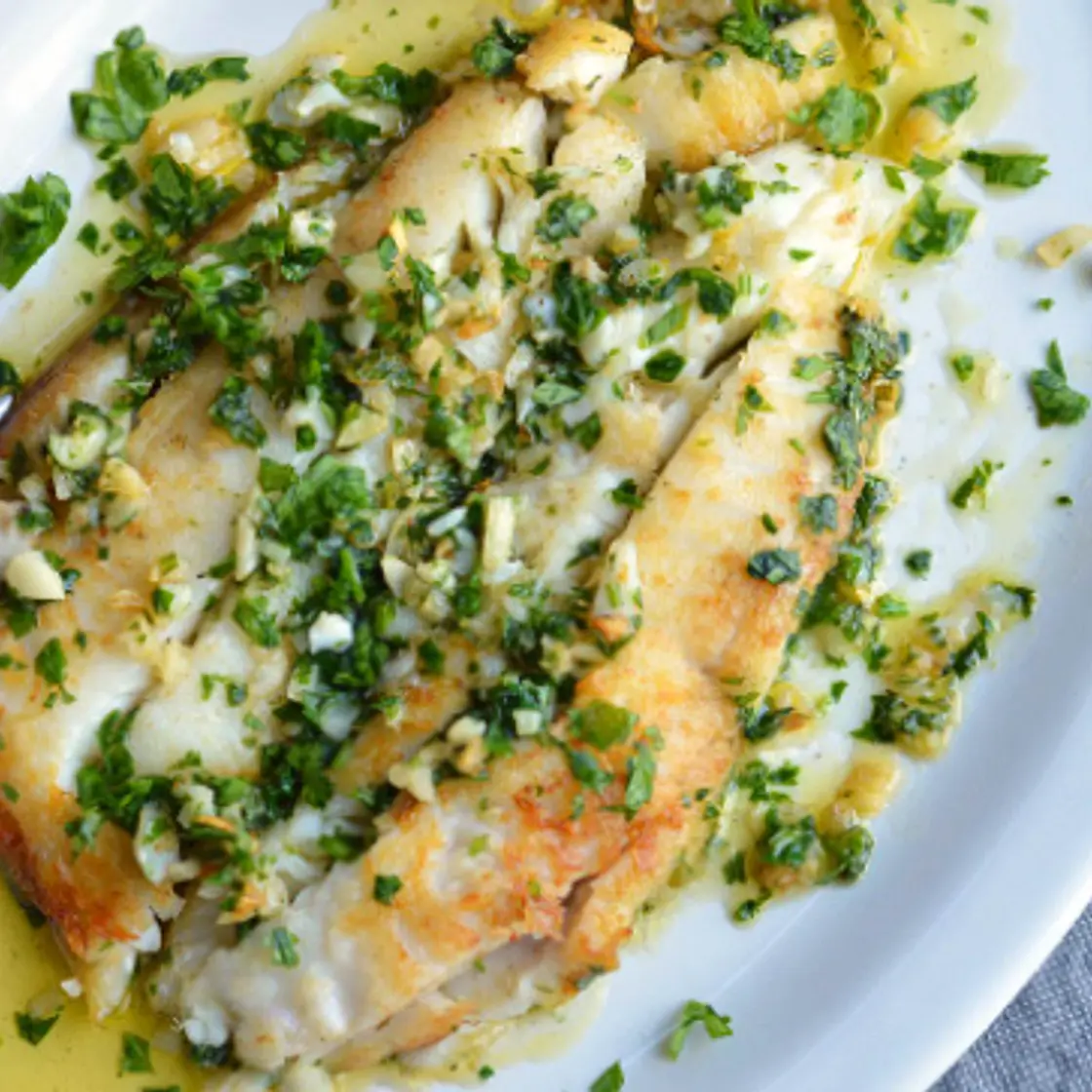 Sautéed Sole with Olive Oil, Parsley, and Green Onions