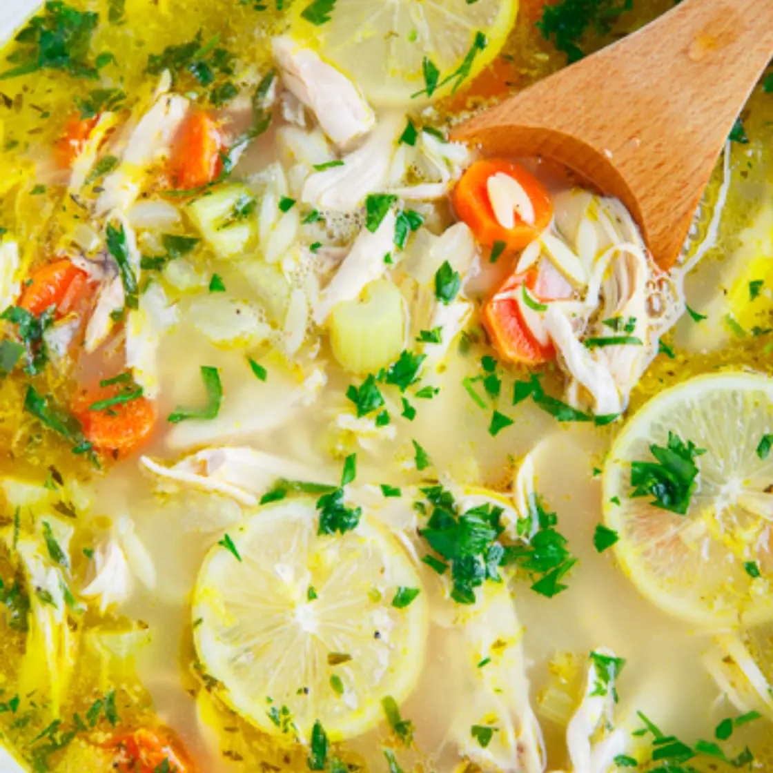 Greek Lemon, Chicken, and Orzo Soup (Dr. Masley p. 177)