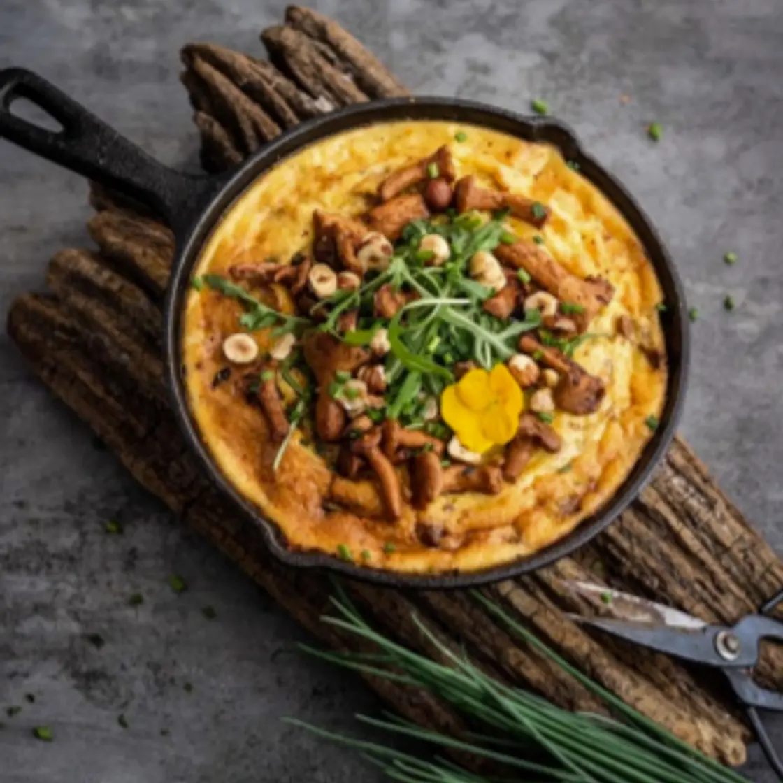 Frittata aux cèpes et aux girolles (2 pers)