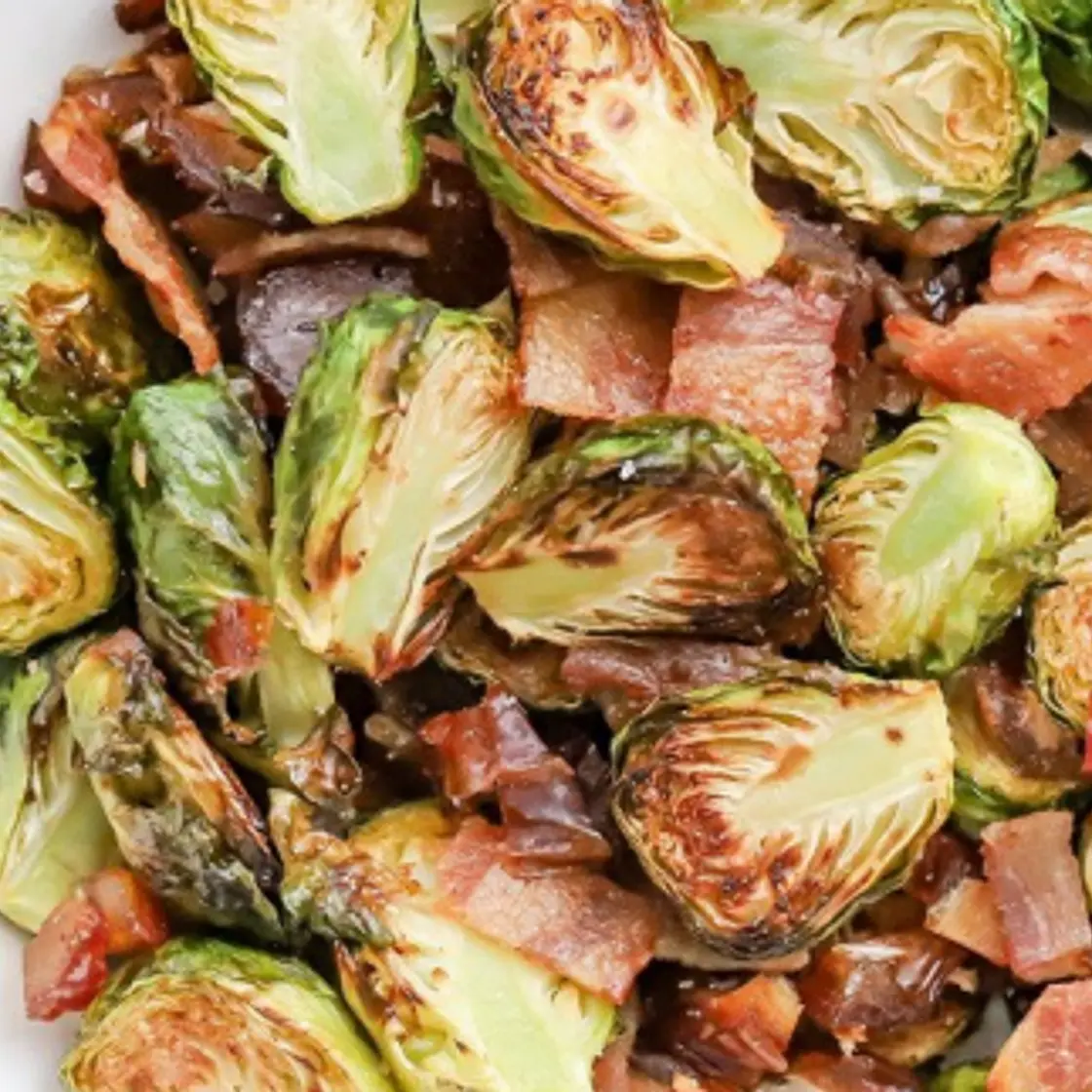 Roasted Brussels Sprouts with Bacon & Dates